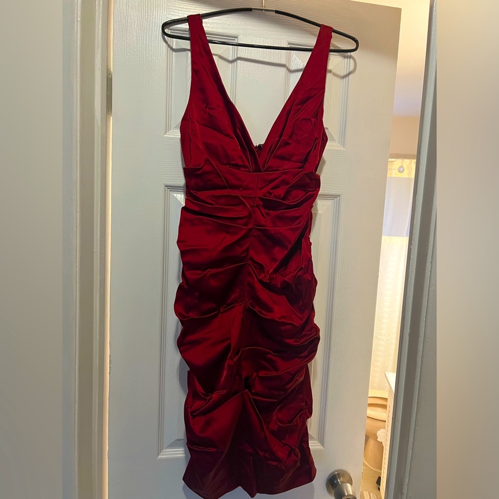 Sexy satin, flattering cocktail dress